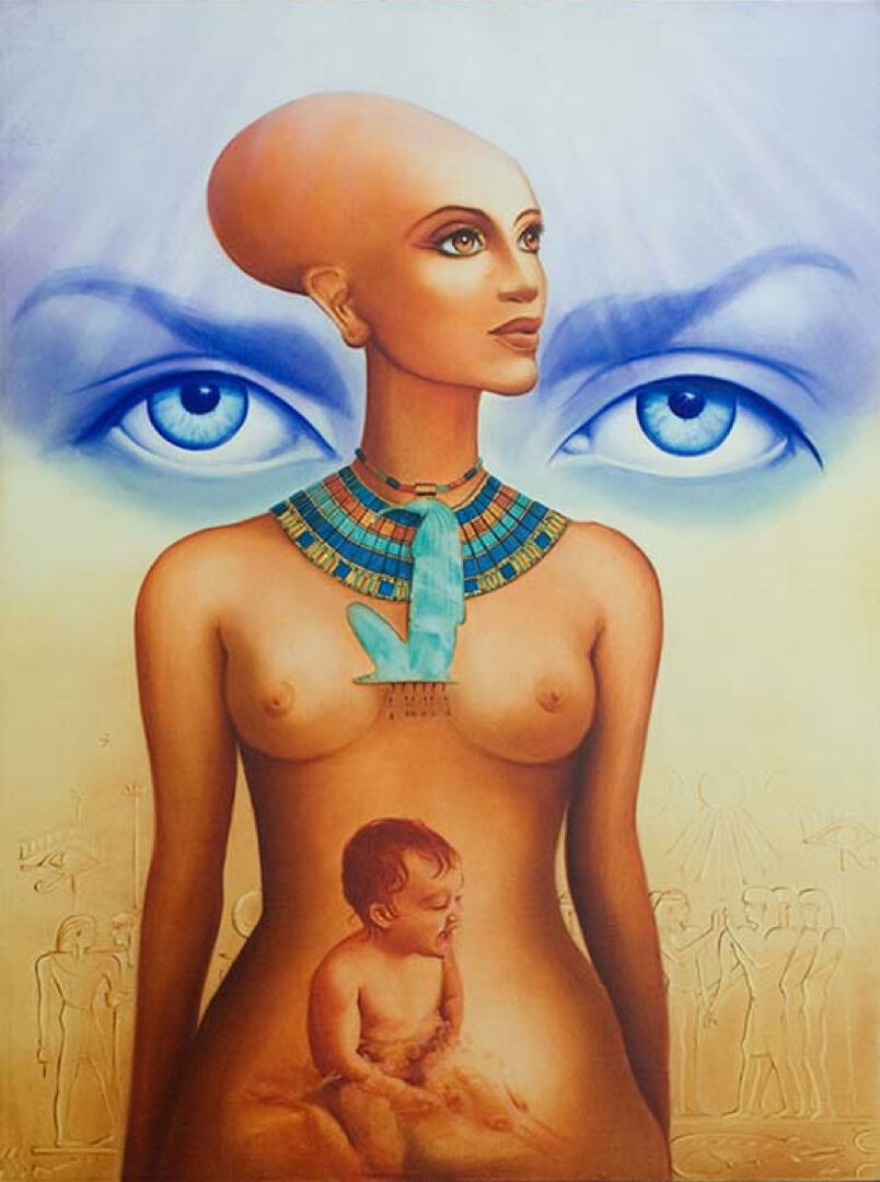 Alexandra Cabri's oil painting of Nefertiti